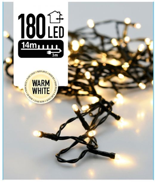 Kerstverlichting 180 LED's 13.5 meter warm wit