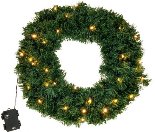 Kerstkrans met LED verlichting 50 cm