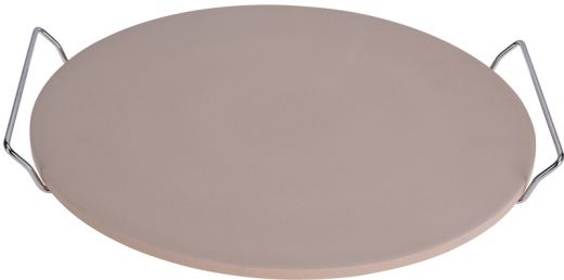 Pizza-baksteen 33cm met metalen houder