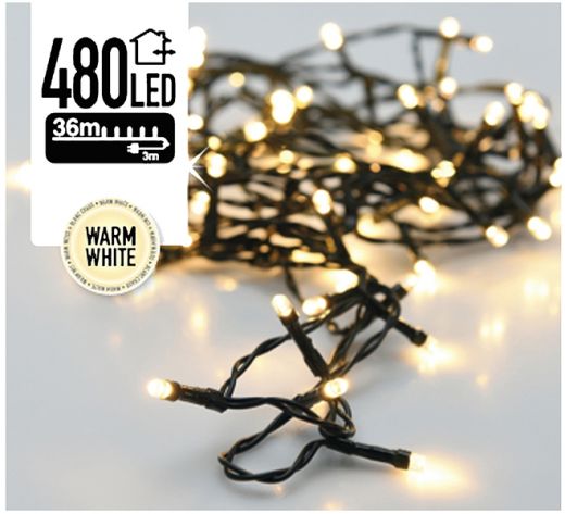 Kerstverlichting 480 LED's 36 meter warm wit